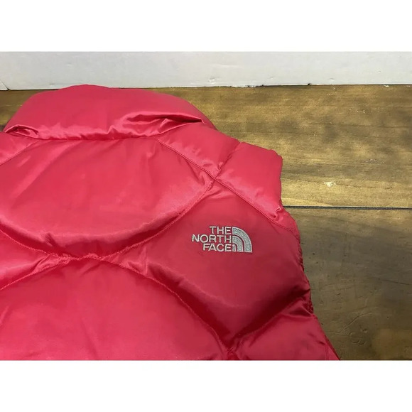 North Face Vest Womens Medium Pink Aconcagua Goose Down 550 Puffer Full Zip - Picture 12 of 12